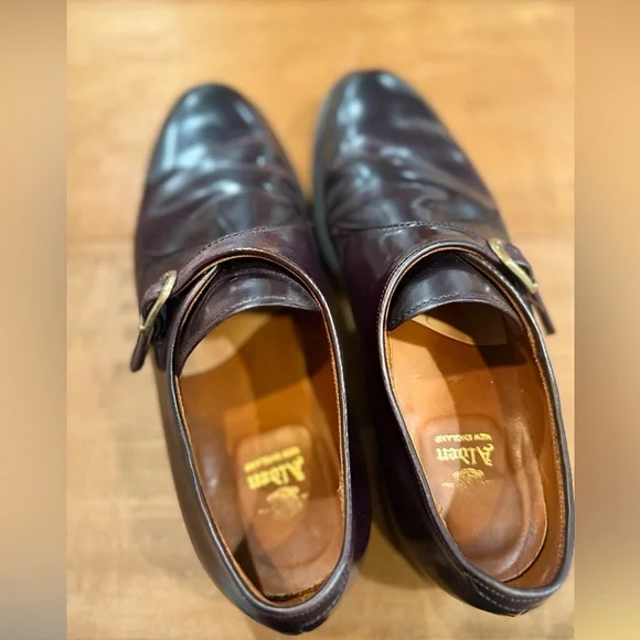 ALDEN Shell Cordovan Plain Toe Monk Strap Dress Shoes | Size 10.5 - Picture 7 of 11